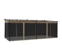vidaXL Pavillon avec parois en filet Taupe 6x3 m acier