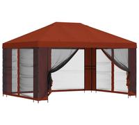 vidaXL, pavillon avec parois latérales, 4 x 3 mètres, couleur terracotta
