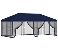 vidaXL Pavillon avec parois latérales 6 x 3 m Bleu Polyester et acier 190