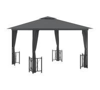 vidaXL Pavillon avec parois latérales & double toit 3x3 m Anthracite