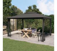 vidaXL Pavillon avec parois latérales & double toit 3x4 m Anthracite