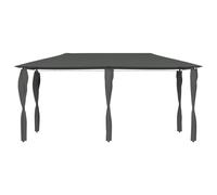 vidaXL Pavillon avec revêtement de poteaux 2,98x5,3x2,59 m Gris 160 g/m