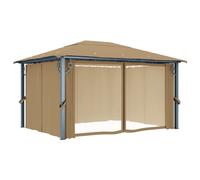 vidaXL Pavillon avec rideau 400x300 cm Taupe Aluminium