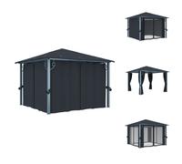 vidaXL Pavillon avec rideaux 300×300 cm Anthracite Aluminium - Pavillons & Tentes de réception