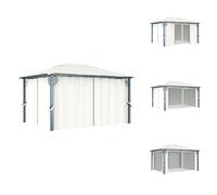 vidaXL Pavillon avec rideaux 400 x 300 cm Crème Aluminium - Pavillons & Tentes de réception