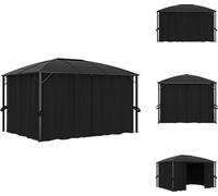 vidaXL Pavillon avec rideaux 400 x 300 x 265 cm Anthracite - Pavillons & Tentes de réception