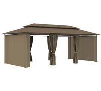 vidaXL Pavillon avec rideaux 600x298x270 cm Taupe 180 g/m