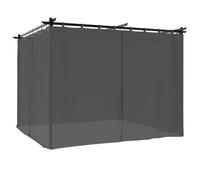 vidaXL Pavillon avec rideaux anthracite 3x3 m acier