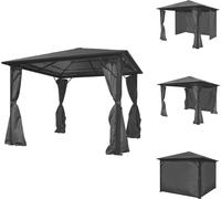 vidaXL Pavillon avec rideaux Anthracite Aluminium 300 x 300 cm - Pavillons & Tentes de réception