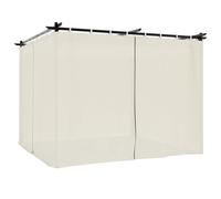 vidaXL Pavillon avec rideaux Crème 3x3 m Acier