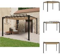 vidaXL Pavillon avec toit à lamelles 3x3 m Taupe Tissu et aluminium - Pavillons & Tentes de réception