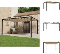 vidaXL Pavillon avec toit à lamelles 3x4 m Taupe Tissu et aluminium - Pavillons & Tentes de réception