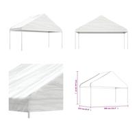 vidaXL Pavillon avec toit blanc 5,88x2,23x3,75 m Polyéthylène - Pavillons - Tentes de réception - Tente de réception