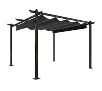 vidaXL Pavillon avec toit extensible 3x3 m Anthracite