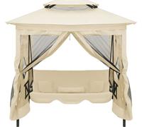 vidaXL Pavillon Banc à bascule convertible Blanc crème