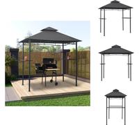 vidaXL Pavillon BBQ 240x150x255 cm Anthracite Acier - Pavillons & Tentes de réception