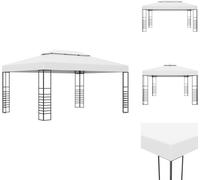 vidaXL Pavillon de jardin Acier revêtu par poudre 4x3x2,7 m Blanc - Pavillons & Tentes de réception