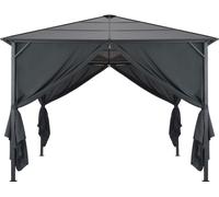 vidaXL Pavillon de jardin avec rideau aluminium 3×3 m noir