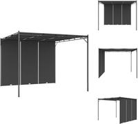 vidaXL Pavillon de jardin avec rideau latéral 3x3x2,25 m Anthracite - Pavillons & Tentes de réception