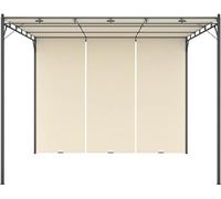 vidaXL Pavillon de jardin avec rideau latéral 3x3x2,25 m Crème
