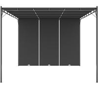 vidaXL Pavillon de jardin avec rideau latéral 4x3x2,25 m Anthracite