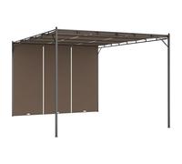vidaXL Pavillon de jardin avec rideau latéral 4x3x2,25 m Taupe