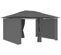 vidaXL Pavillon de jardin avec rideaux 4 x 3 m Anthracite