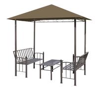 vidaXL Pavillon de jardin avec table et bancs 2,5x1,5x2,4 m Taupe 180 g/m