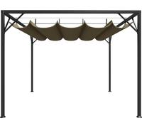 vidaXL Pavillon de jardin avec toit extensible 3x3 m taupe 180 g/m