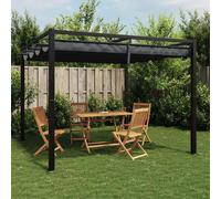 vidaXL Pavillon de jardin avec toit extensible anthracite 3x3 m acier