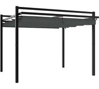 vidaXL Pavillon de jardin avec toit extensible anthracite 3x3 m aluminium