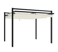 vidaXL Pavillon de jardin avec toit extensible Crème 3x3 m Aluminium