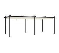 vidaXL Pavillon de jardin avec toit extensible Crème 3x6 m Aluminium