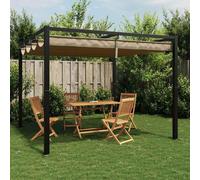 vidaXL Pavillon de jardin avec toit extensible Taupe 3x3 m acier