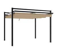 vidaXL Pavillon de jardin avec toit extensible Taupe 3x3 m Aluminium