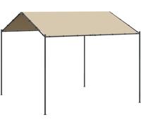 vidaXL Pavillon de jardin Beige 3x3 m Acier et tissu
