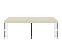 vidaXL Pavillon mural Belvédère 3x6 m crème en tissu, structure acier enduit de poudre