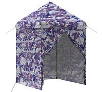 vidaXL Pavillon pop-up avec 4 parois, dimensions 3 x 3 mètres, motif camouflage bleu