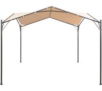 vidaXL Pavillon Tente de réception 4 x 4 m Acier Beige