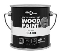 vidaXL Peinture pour bois Noir 2,5 L Impression murale, Peinture en bois résistante, imperméable, rapide à sécher, peu odorante, idéale pour l'extérieur