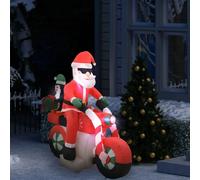 VidaXL Père Noël Gonflable LED sur Moto - 160 cm