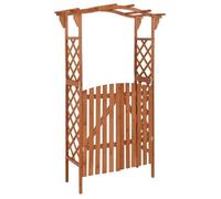 vidaXL Pergola en bois avec portail 116x40x204 cm Bois de sapin massif Marron
