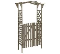 vidaXL Pergola avec Portail 116x40x204 cm Gris Bois de Sapin Massif