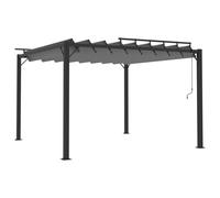 vidaXL Pergola avec toit à lamelles 3x3 m Anthracite Tissu et aluminium