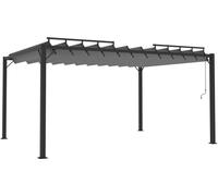 vidaXL Pergola avec toit à lamelles 3x4 m Anthracite Tissu et aluminium