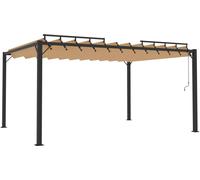 vidaXL Pergola avec toit à lamelles 3x4 m Taupe Tissu et aluminium