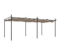 vidaXL Pergola avec toit coulissant Taupe 589x292x230 cm