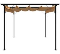 vidaXL Pergola avec toit extensible Taupe 3x3 m Acier 180 g/m
