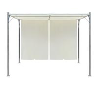 vidaXL Pergola avec toit réglable blanc crème 3 x 3 m acier
