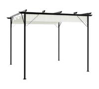 vidaXL Pergola avec toit rétractable 3x3 m - Blanc crème